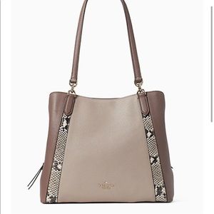 Jackson Mix Material Triple Compartment Purse Bag